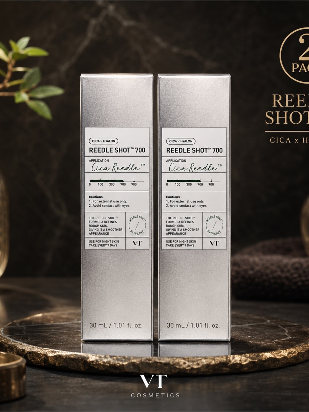 2 Pack VT Cosmetics Cica Reedle Shot 700 30mL Serum Exp 07/28/27